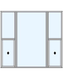 Milgard Aluminum Double Single Hung Picture Windows 1/4 Sash