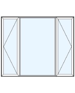 Milgard Aluminum Double Casement Picture Windows 1/4 Sash
