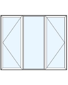 Milgard Aluminum Double Casement Picture Windows 1/3 Sash
