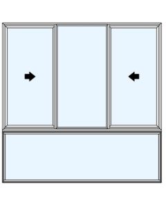 Milgard Aluminum Double Vent Above 1/3 Sash Windows