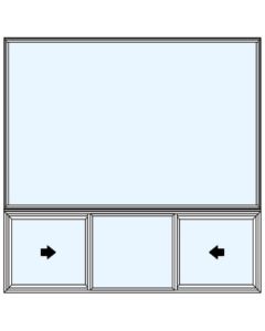 Milgard Aluminum Double Vent Below 1/3 sash Windows