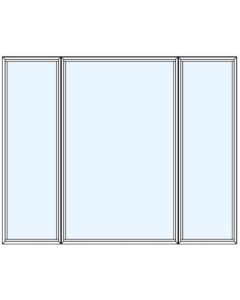 Milgard Aluminum Picture Windows Three Wide 1/4 Sash