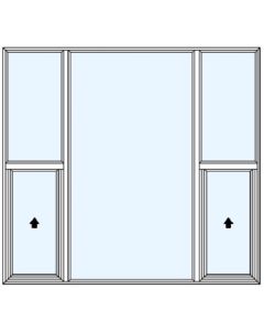 Milgard Style Line Double Single Hung Picture Windows Quarter Sash
