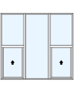 Milgard Style Line Double Single Hung Picture Windows 1/3 Sash