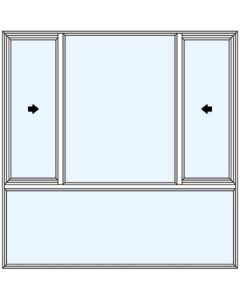 Milgard Style Line Double Vent Above 1/4 Sash Windows