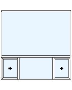 Milgard Style Line Double Vent Below 1/4 Sash Windows