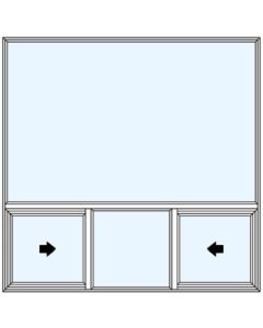 Milgard Style Line Double Vent Below 1/3 Sash Windows