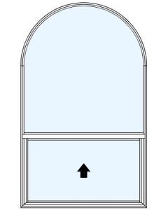 Milgard Style Line Round Top Single Hungs Windows