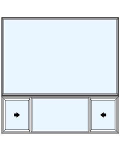 Milgard Aluminum Double Vent Below 1/4 sash  Windows