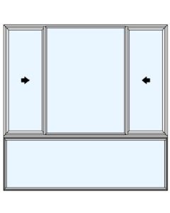 Milgard Aluminum Double Vent Above 1/4 Sash  Windows