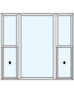 Milgard Trinsic Double Single Hung Picture Windows 1/4 Sash