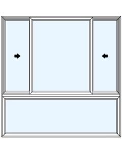 Milgard Trinsic Double Vent Above Quarter Sash Windows