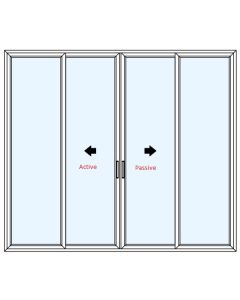 Milgard Trinsic 4 Panel Sliding Patio Doors OXXO Left Operable