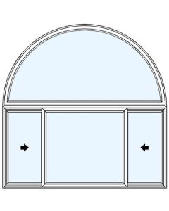 Half Round Double Vent 1/4 Sash