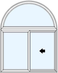 Milgard Trinsic Half Round Half Vent OX Windows