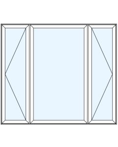 Milgard Tuscany Double Casement Picture Windows 1/4 Sash