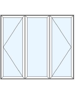 Milgard Tuscany Double Casement Picture Windows 1/3 Sash