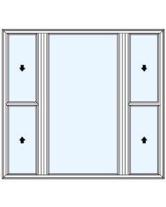 Milgard Tuscany Double Double Hung Picture Windows 1/4 Sash