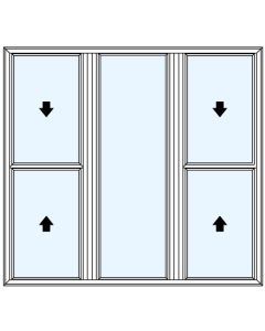 Double Double Hung Picture Windows 1/3 Sash