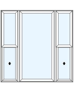 Milgard Tuscany Double Single Hung Picture Windows 1/4 Sash