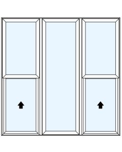 Milgard Tuscany Double Single Hung Picture Windows Third Sash