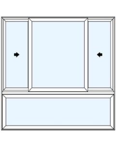 Milgard Tuscany Double Vent Above 1/4 Sash Windows