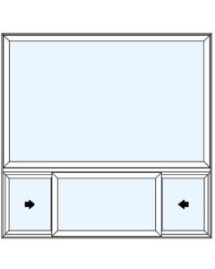 Milgard Tuscany Double Vent Below 1/4 Sash Windows