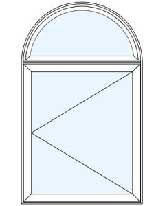 Milgard Tuscany Half Round Bottom Casement Left Windows