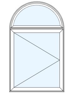 Milgard Tuscany Half Round Bottom Casement Right Windows