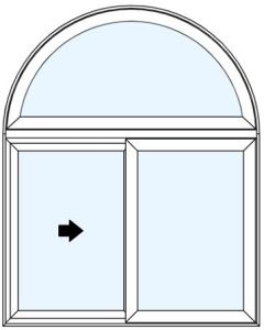 Milgard Tuscany Half Round Half Vent XO Windows