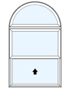 Milgard Tuscany Half Round Single Hung Windows