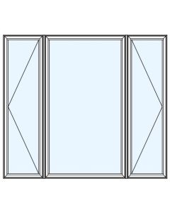 Milgard Ultra Double Casement Picture Windows 1/4 Sash