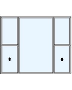 Milgard Ultra Double Single Hung Picture Windows 1/4 Sash