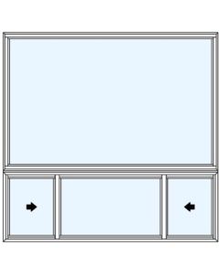 Double Vent Below 1/4 Sash Windows
