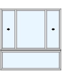 Milgard Ultra Double Vent Above 1/4 Sash Windows