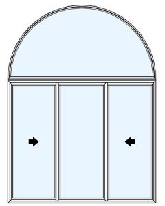 Half Round Double Vent 1/3 Sash