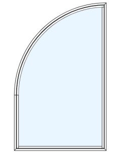 Milgard Ultra Quarter Round Tall Picture Windows Left