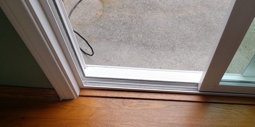Milgard Patio Door Cased Out With Molding And Sill Extender