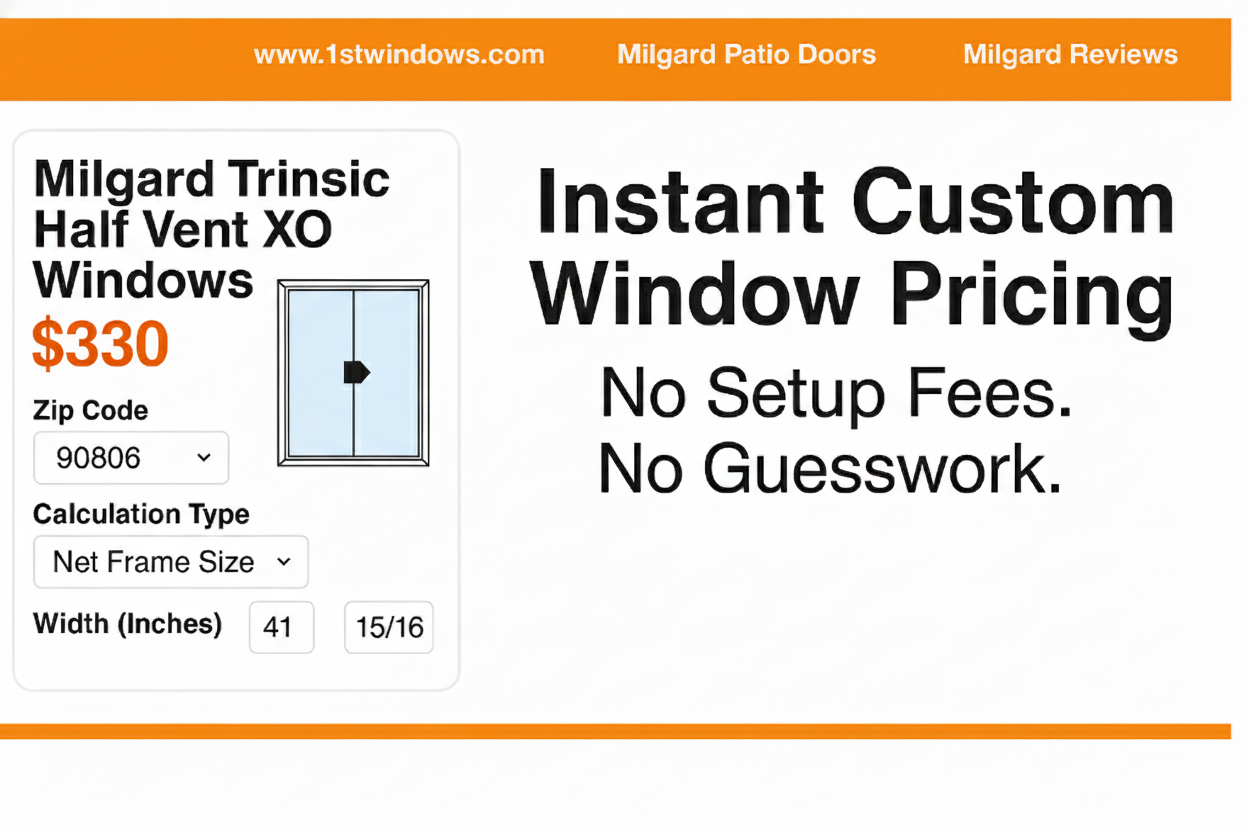 Milgard Instant Custom Window Pricing With No Setup Fees And No Guesswork