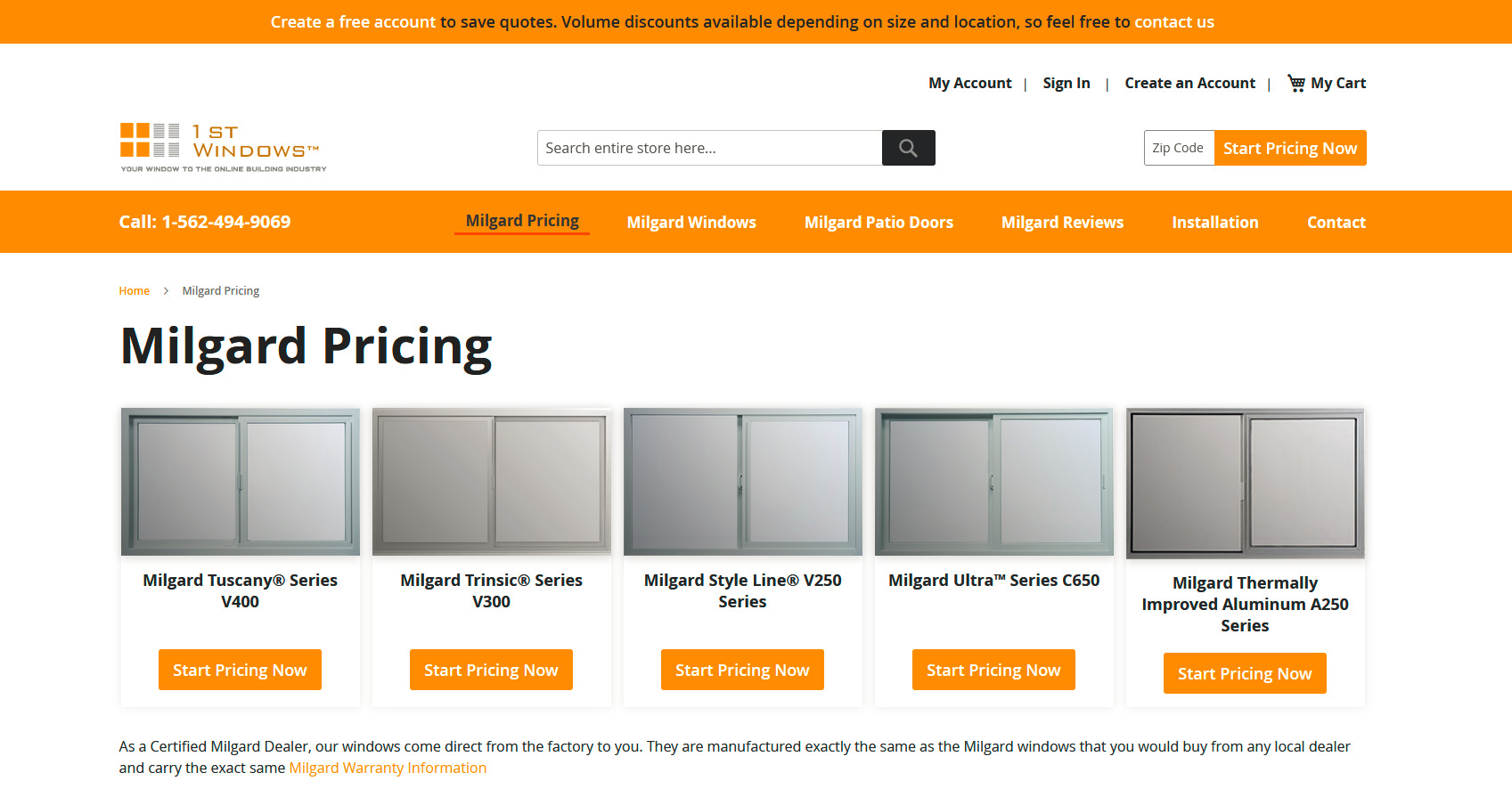 Milgard Windows Online Pricing Store